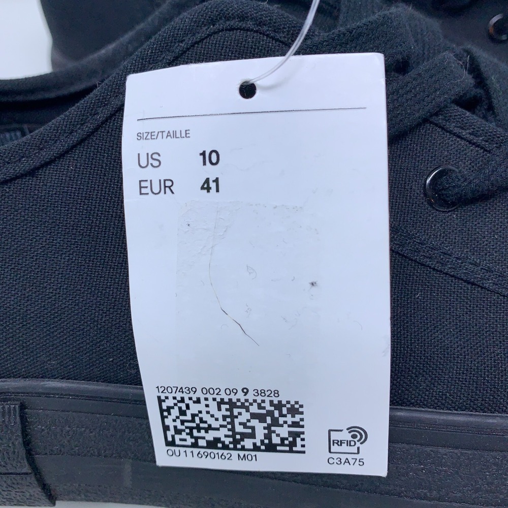 H&M Womens Shoe Size 10 Black Canvas Lace Up Sneakers NWT - Picture 6 of 10